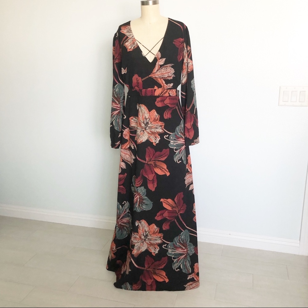 Comme Toi Floral Maxi Dress Size Large